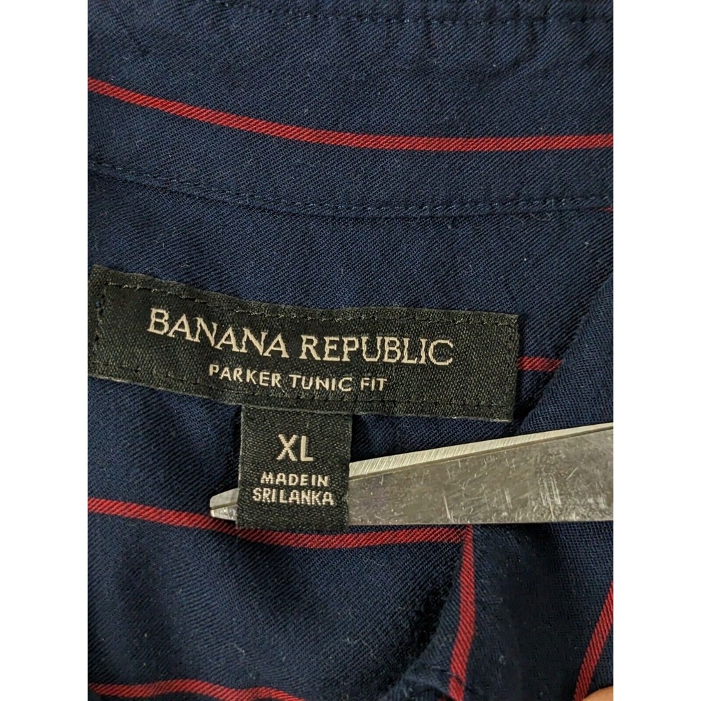 Banana Republic Mens Shirt‎ Size XL Long Sleve Stripes Parker Tunic Fit Lyocell - Picture 5 of 9